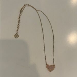 Kendra Scott Pink and Gold Heart Necklace